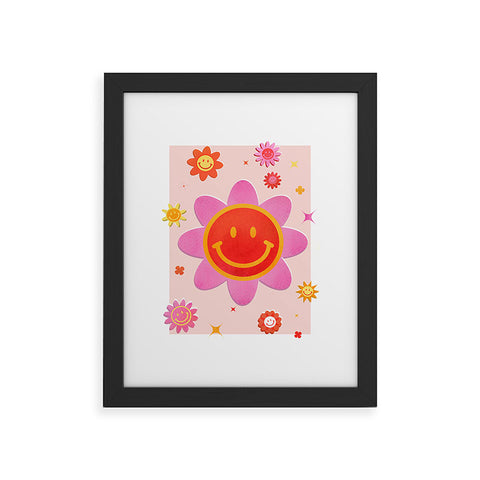 Showmemars Smiling Flower Faces Framed Art Print