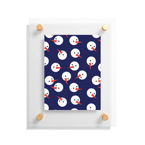 Showmemars Snowmen pattern on dark Floating Acrylic Print