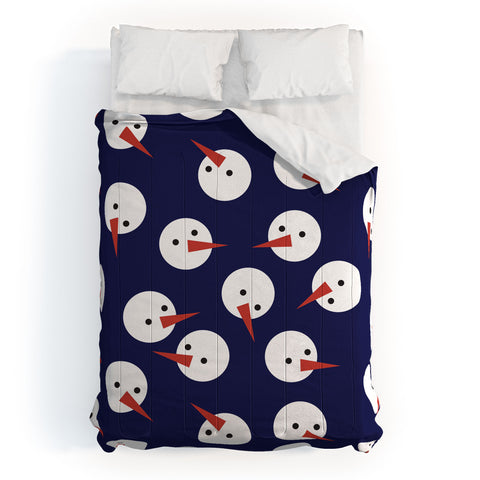 Showmemars Snowmen pattern on dark Comforter