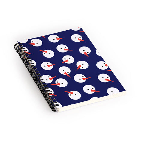 Showmemars Snowmen pattern on dark Spiral Notebook