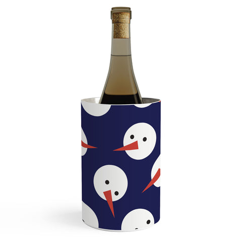 Showmemars Snowmen pattern on dark Wine Chiller