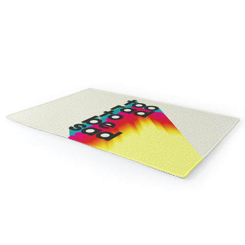 Showmemars Too Rad To Be Sad neon rainbow Area Rug