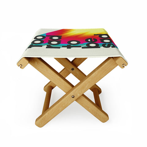 Showmemars Too Rad To Be Sad neon rainbow Folding Stool