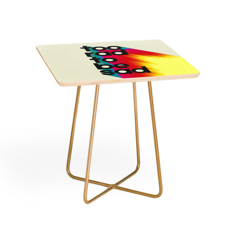 Showmemars Too Rad To Be Sad neon rainbow Side Table