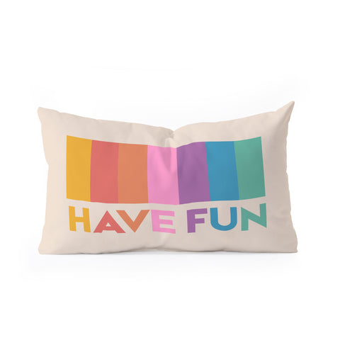 Showmemars Vintage Rainbow Have Fun Oblong Throw Pillow