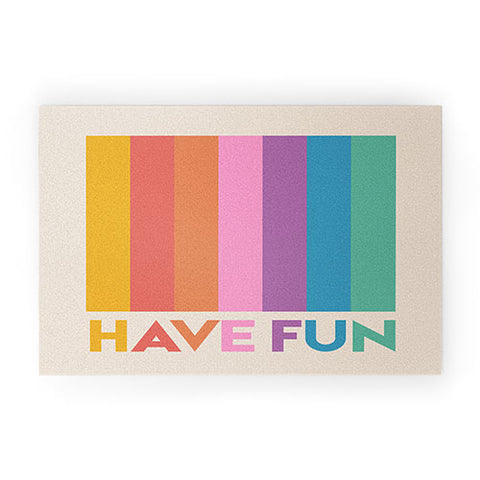 Showmemars Vintage Rainbow Have Fun Welcome Mat
