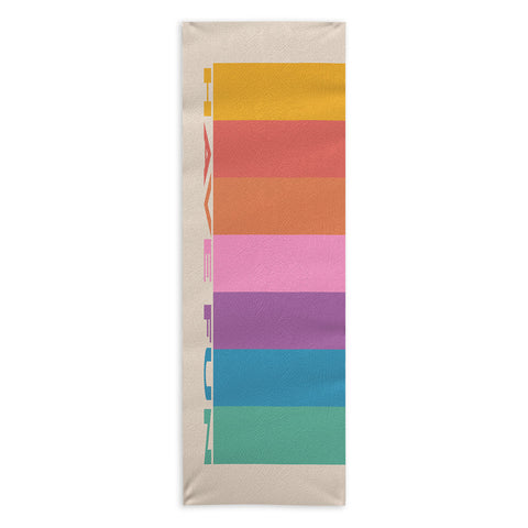 Showmemars Vintage Rainbow Have Fun Yoga Towel