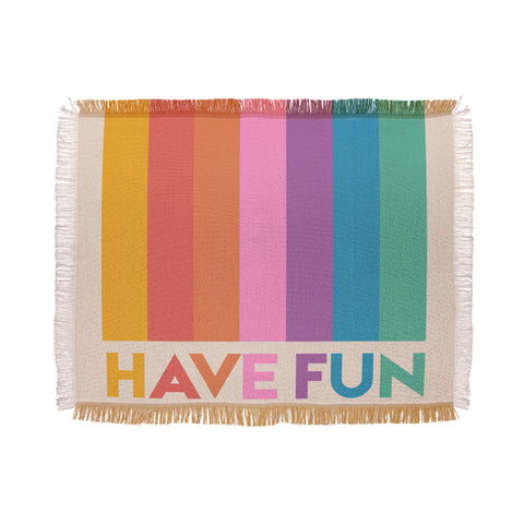 Showmemars Vintage Rainbow Have Fun Throw Blanket