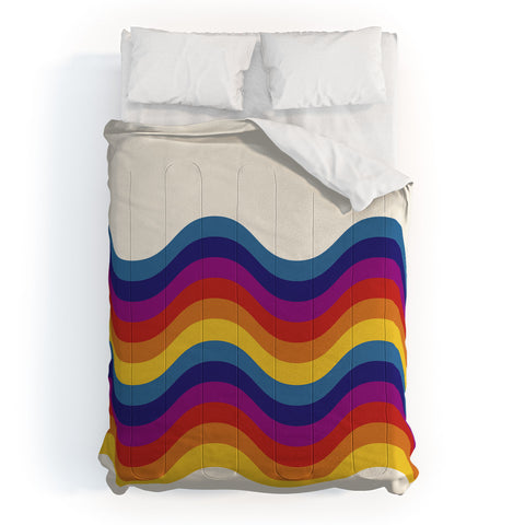 Showmemars Wavy retro rainbow Comforter