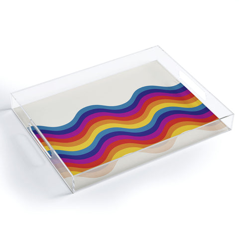 Showmemars Wavy retro rainbow Acrylic Tray