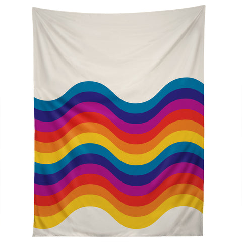 Showmemars Wavy retro rainbow Tapestry