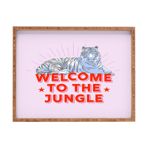 Showmemars welcome to the jungle retro Rectangular Tray