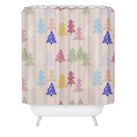 Showmemars Xmas forrest pattern Shower Curtain