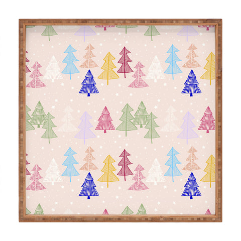 Showmemars Xmas forrest pattern Square Tray