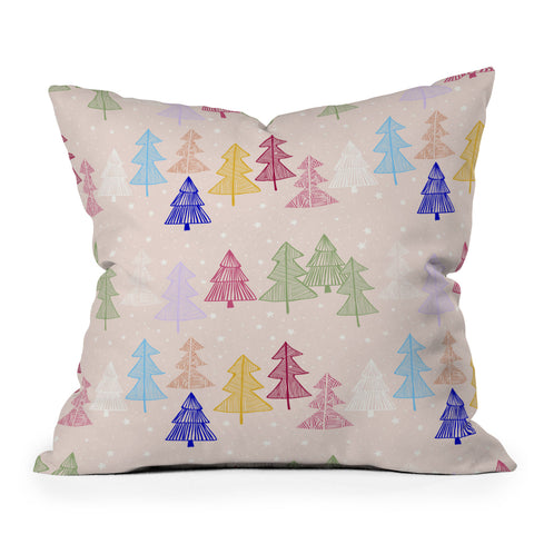 Showmemars Xmas forrest pattern Throw Pillow