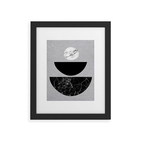 Sisi and Seb Black Half Circles Framed Art Print