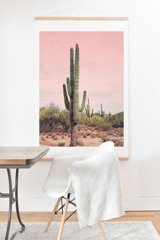 Sisi and Seb Blush Sky Cactus Art Print And Hanger