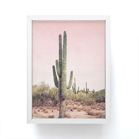 Sisi and Seb Blush Sky Cactus Framed Mini Art Print