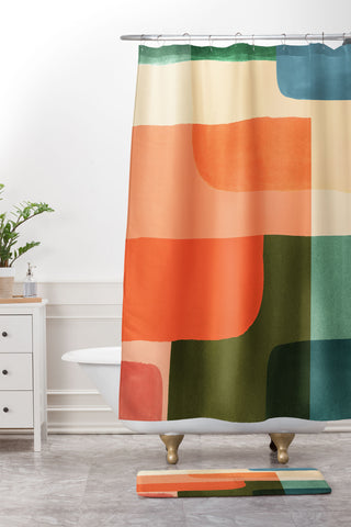 Sisi and Seb Color play Shower Curtain And Mat