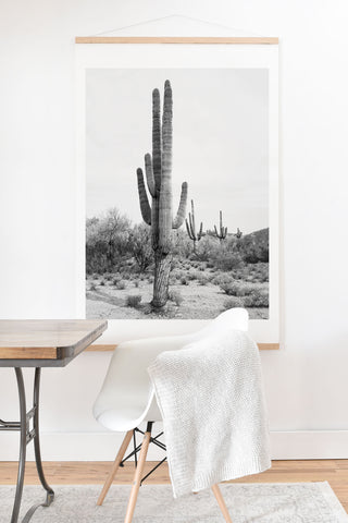 Sisi and Seb Desert Cactus BW Art Print And Hanger