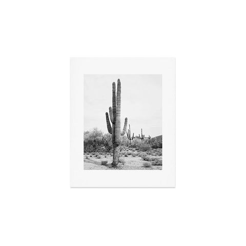 Sisi and Seb Desert Cactus BW Art Print