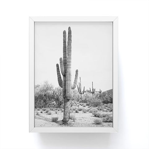 Sisi and Seb Desert Cactus BW Framed Mini Art Print