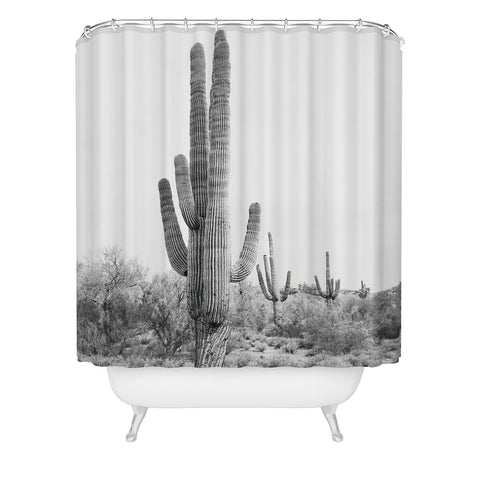 Sisi and Seb Desert Cactus BW Shower Curtain