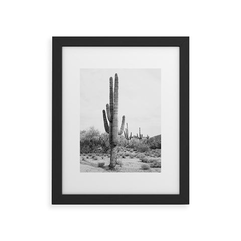 Sisi and Seb Desert Cactus BW Framed Art Print