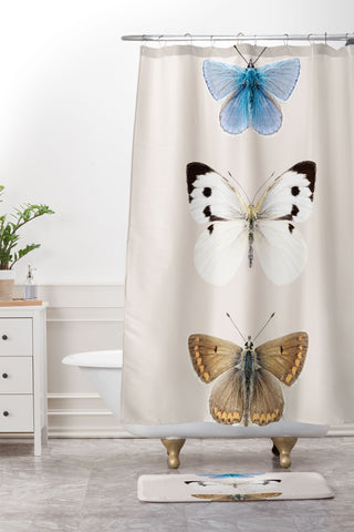 Sisi and Seb English Butterflies Shower Curtain And Mat