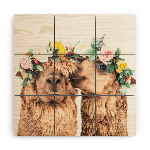 Sisi and Seb Flowers in her hair Wood Wall Mural