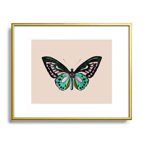 Sisi and Seb Funky Butterfly Metal Framed Art Print