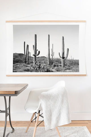 Sisi and Seb Grey Cactus Land Art Print And Hanger