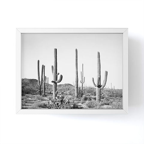 Sisi and Seb Grey Cactus Land Framed Mini Art Print