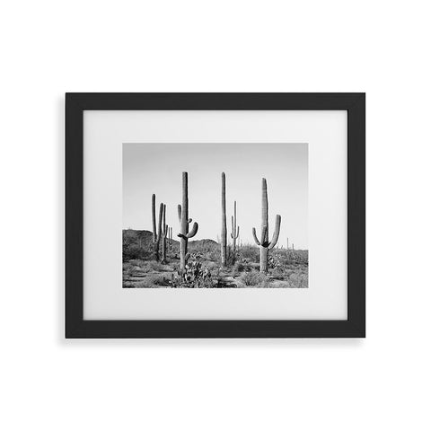 Sisi and Seb Grey Cactus Land Framed Art Print
