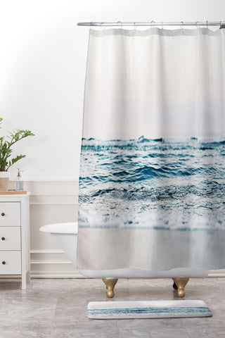 Sisi and Seb Minimalist Ocean Shower Curtain And Mat
