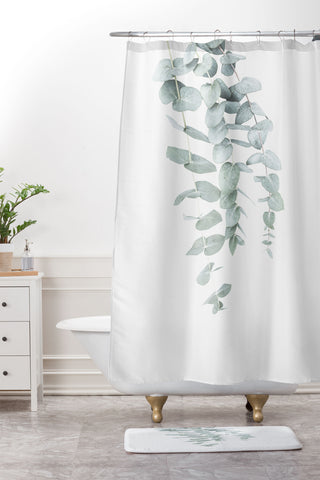 Sisi and Seb Mint Eucalyptus II Shower Curtain And Mat