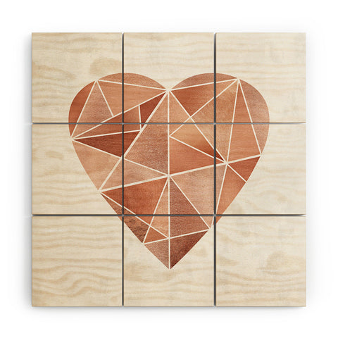 Sisi and Seb Mosaic Heart Wood Wall Mural