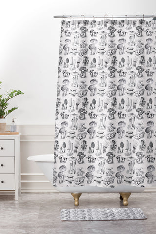 Sisi and Seb Mushroom Collection I Shower Curtain And Mat