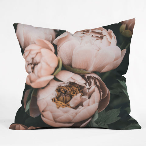 Sisi and Seb Pastel Peonies Throw Pillow