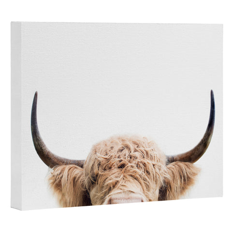 Sisi and Seb Peeking Cow Art Canvas