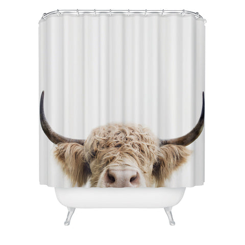 Sisi and Seb Peeking Cow Shower Curtain
