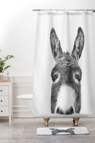 Sisi and Seb Peeking Donkey Shower Curtain And Mat