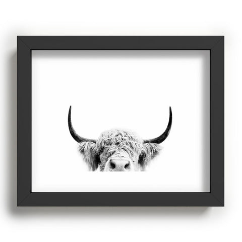 Sisi and Seb Peeking Highland Cow Recessed Framing Rectangle