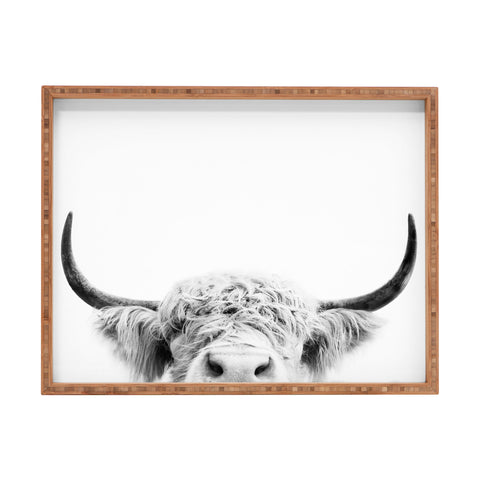 Sisi and Seb Peeking Highland Cow Rectangular Tray