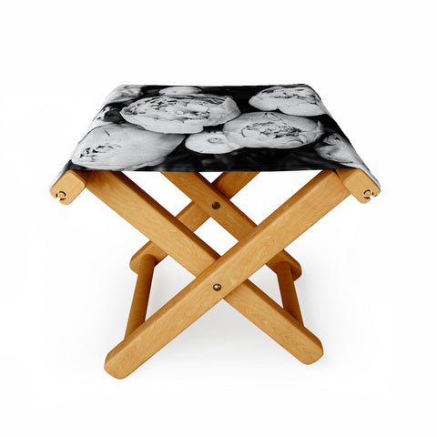 Sisi and Seb Peonies BW Folding Stool