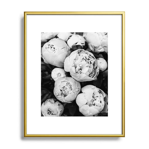 Sisi and Seb Peonies BW Metal Framed Art Print