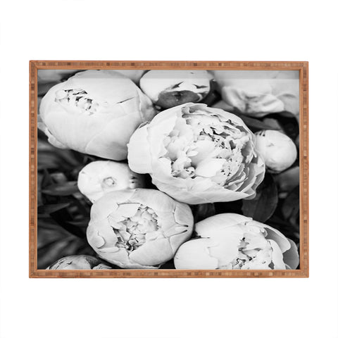 Sisi and Seb Peonies BW Rectangular Tray