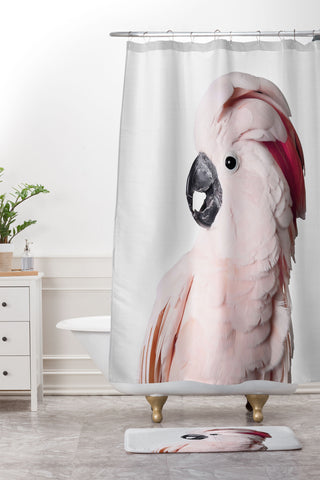 Sisi and Seb Pink Cockatoo Shower Curtain And Mat
