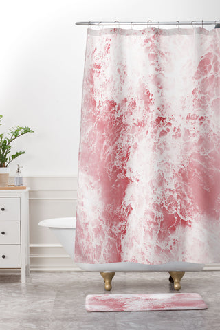 Sisi and Seb Pink Ocean Shower Curtain And Mat