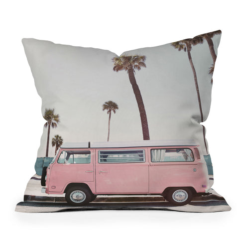 Sisi and Seb Pink Van Throw Pillow